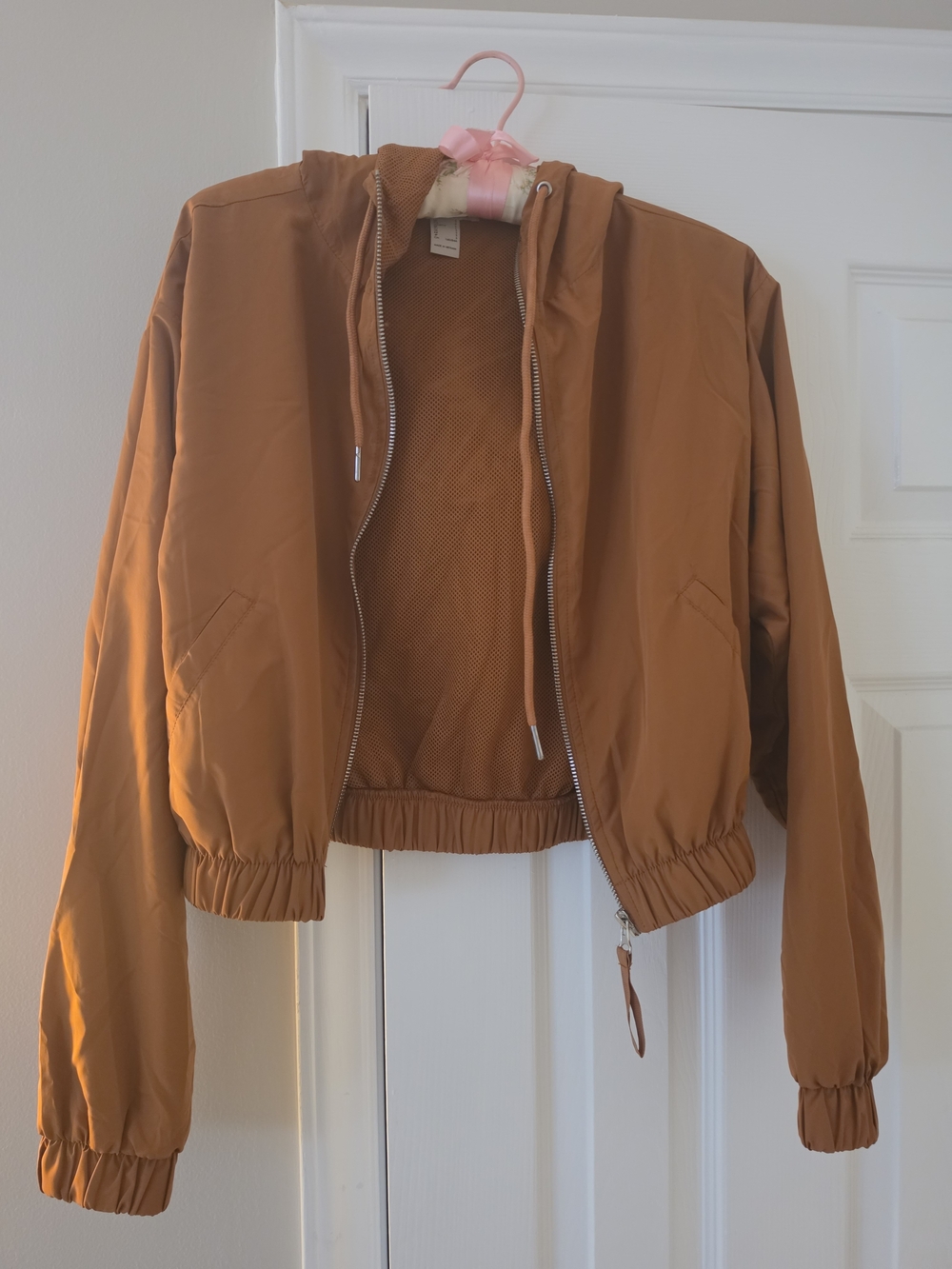 Forever 21 Rust Hooded Bomber Jacket